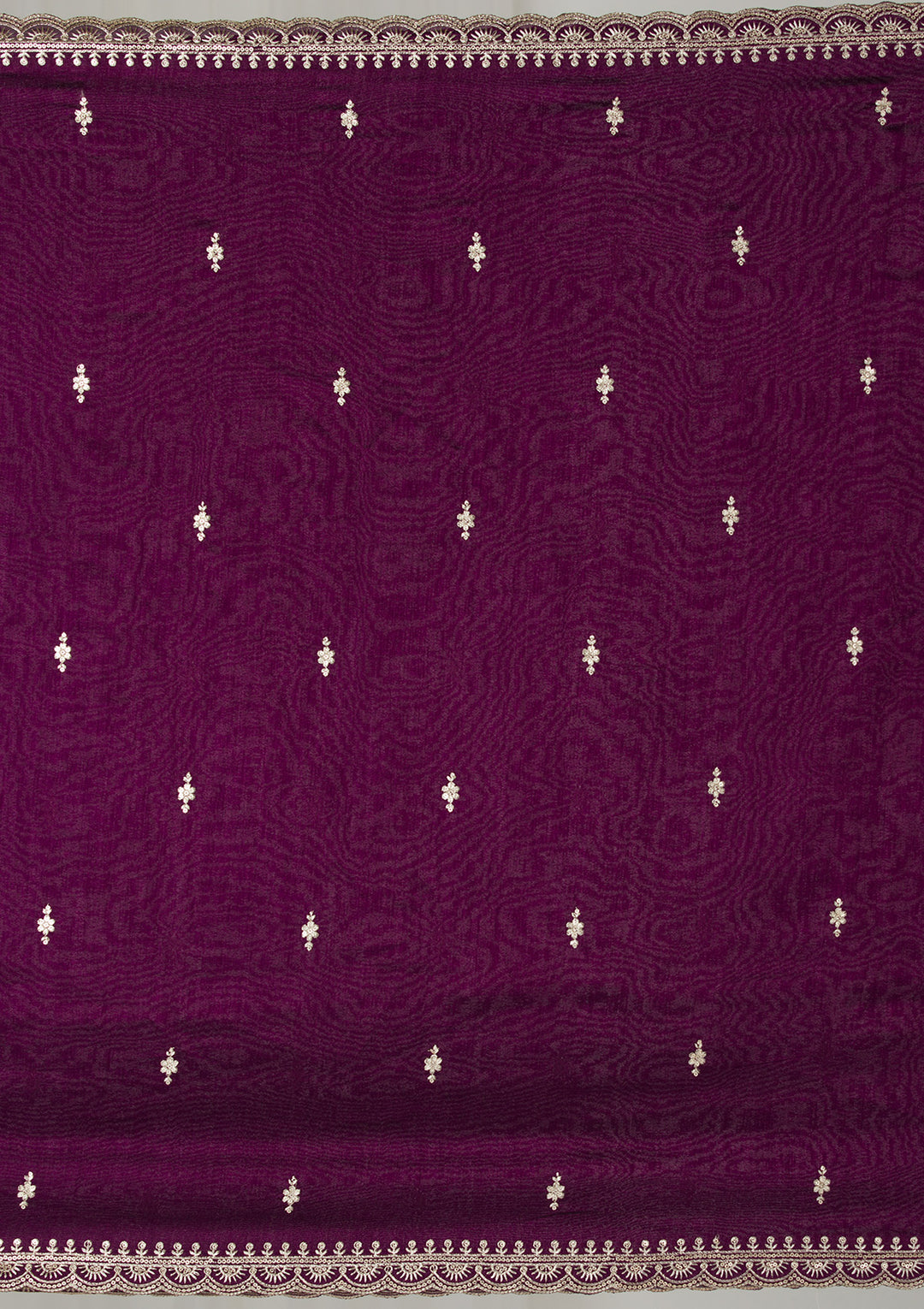 Purple Threadwork Raw Silk Readymade Salwar Suit