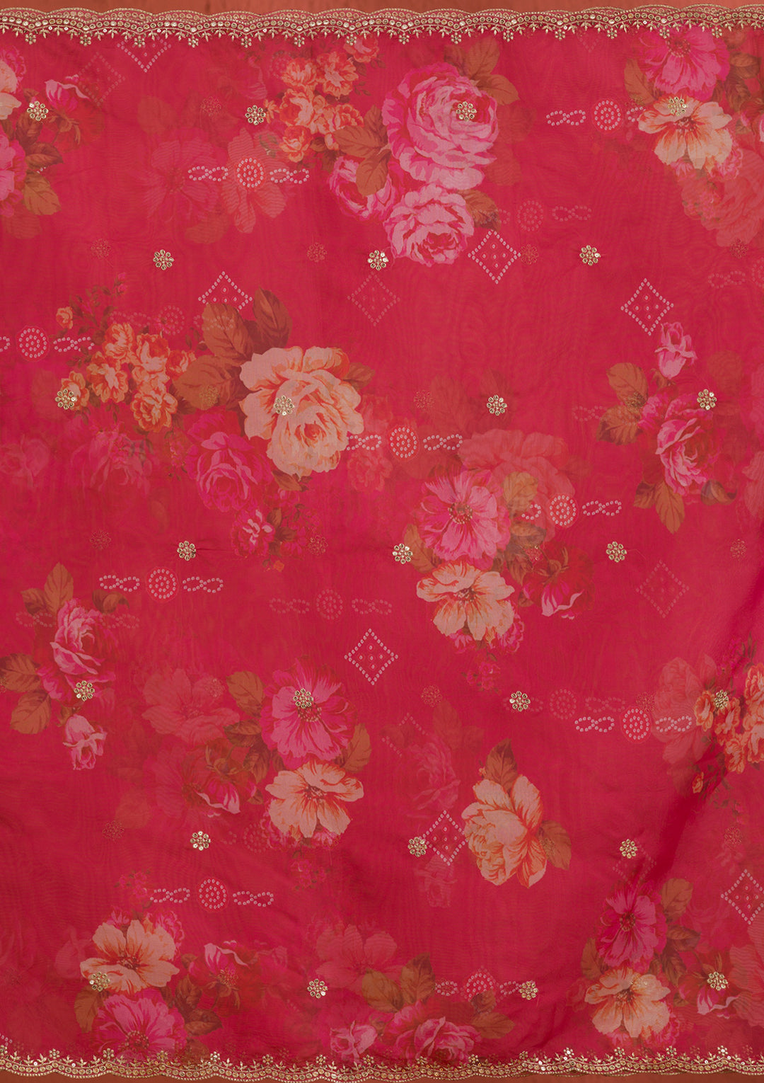 Rani Pink Threadwork Raw Silk Readymade Salwar Suit