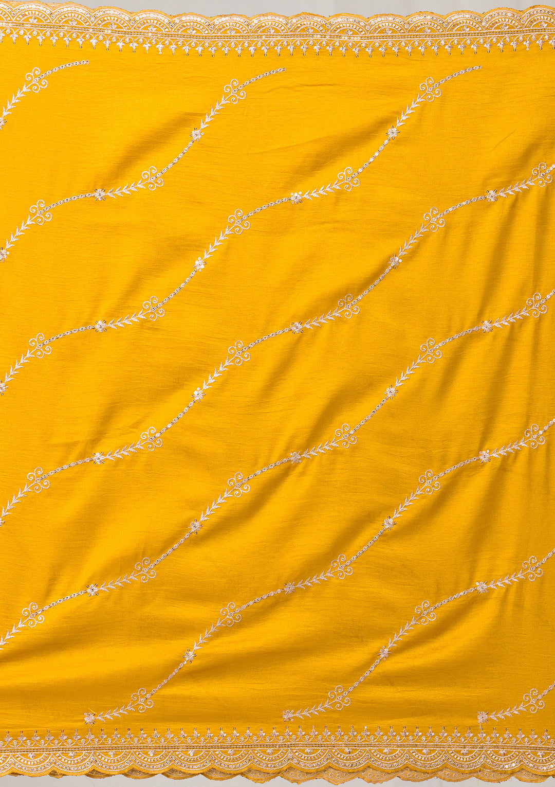 Mustard Zariwork Raw Silk Readymade Salwar Suit