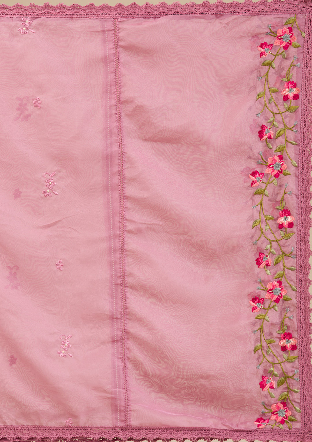 Mauve Threadwork Crepe Readymade Salwar Suit