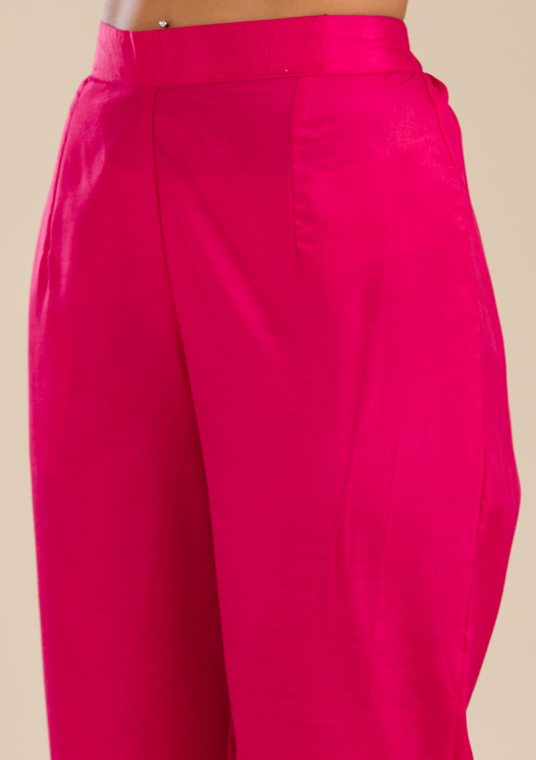 Rani Pink Threadwork Crepe Readymade Salwar Suit