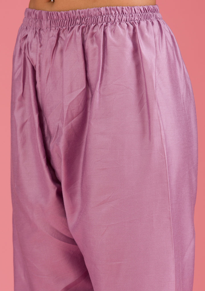 Lavender Cording Chanderi Readymade Salwar Suit