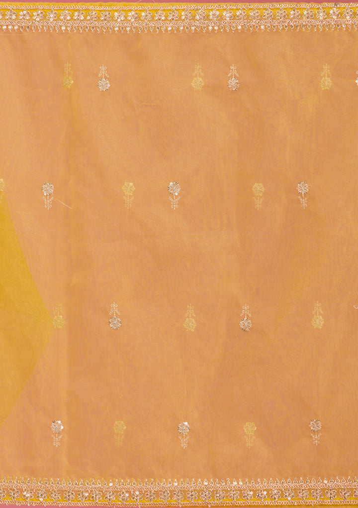 Yellow Cording Chanderi Readymade Salwar Suit