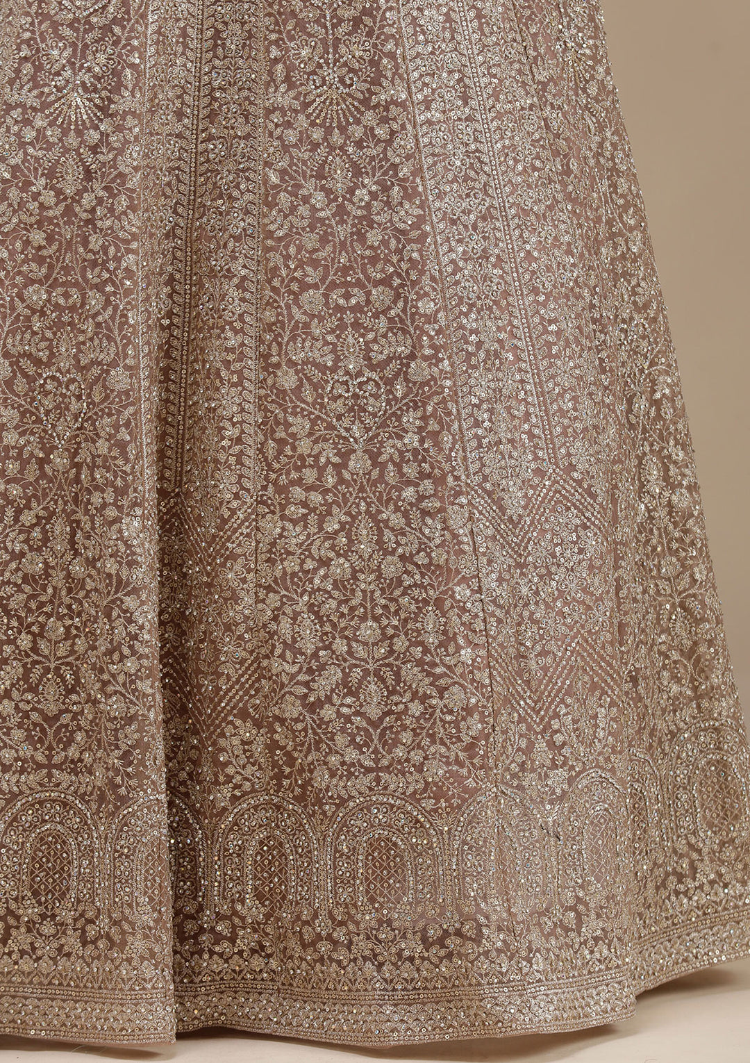 Mauve Zariwork (Gold) Net Readymade Salwar Suit