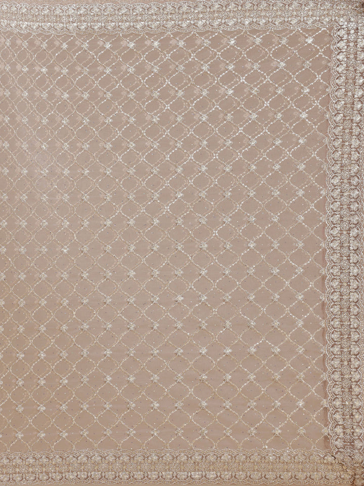 Mauve Zariwork (Gold) Net Readymade Salwar Suit