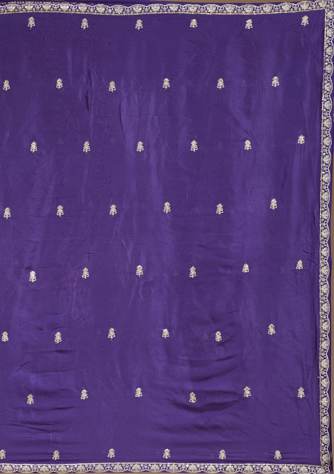 Royal Blue Zariwork (Gold) Chinon Readymade Salwar Suit