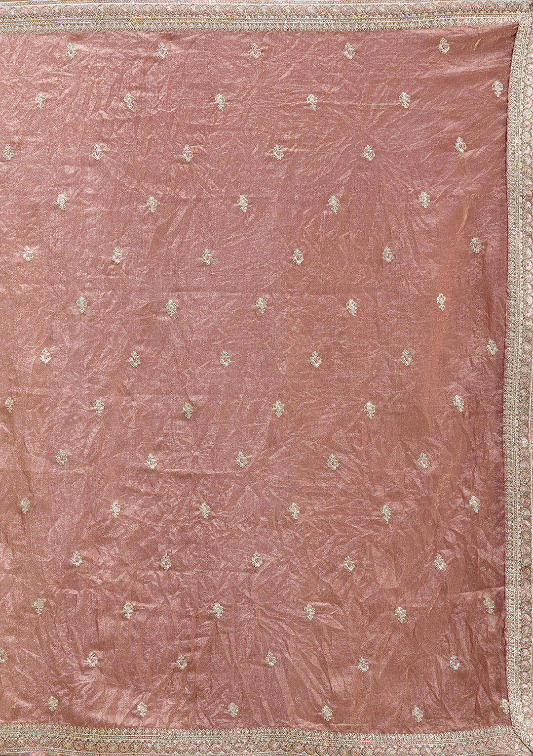Copper Zariwork (Gold) Tissue Readymade Salwar Suit