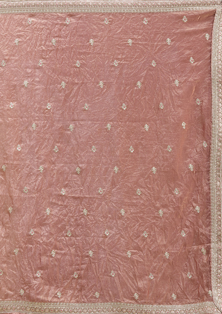 Copper Zariwork (Gold) Tissue Readymade Salwar Suit