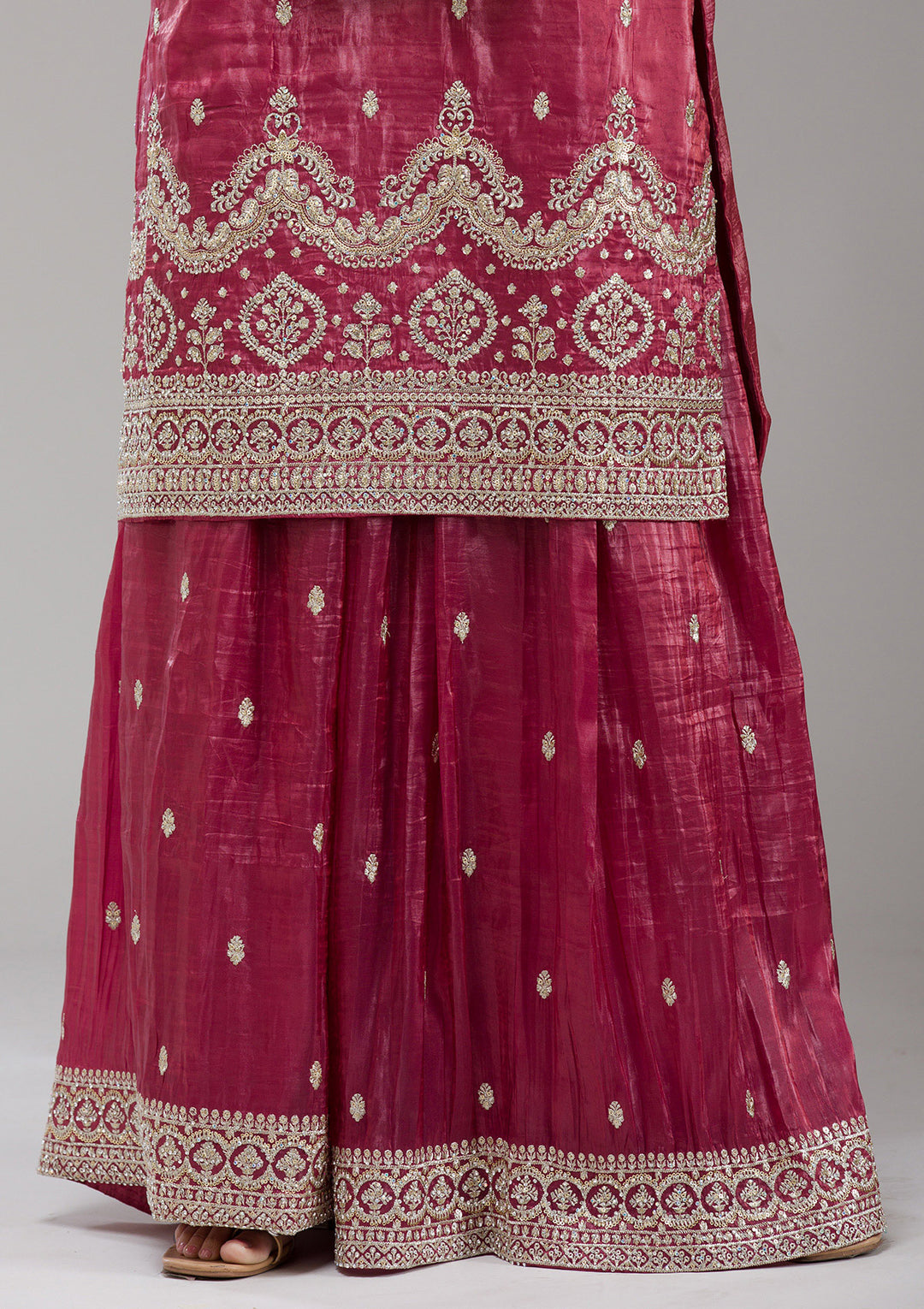 Wine Threadwork Chinon Readymade salwar suit