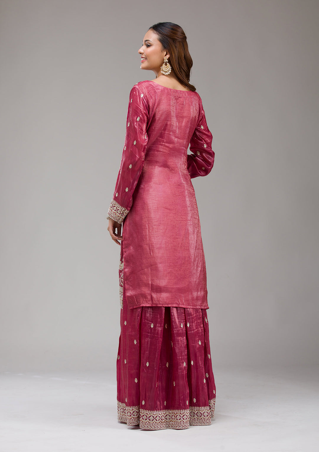 Wine Threadwork Chinon Readymade salwar suit