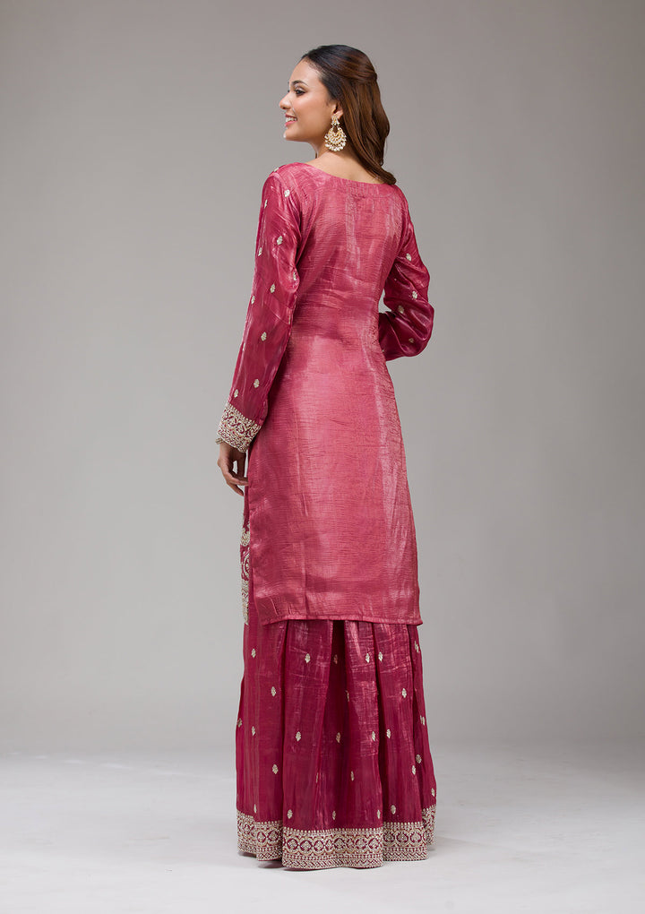 Wine Threadwork Chinon Readymade salwar suit