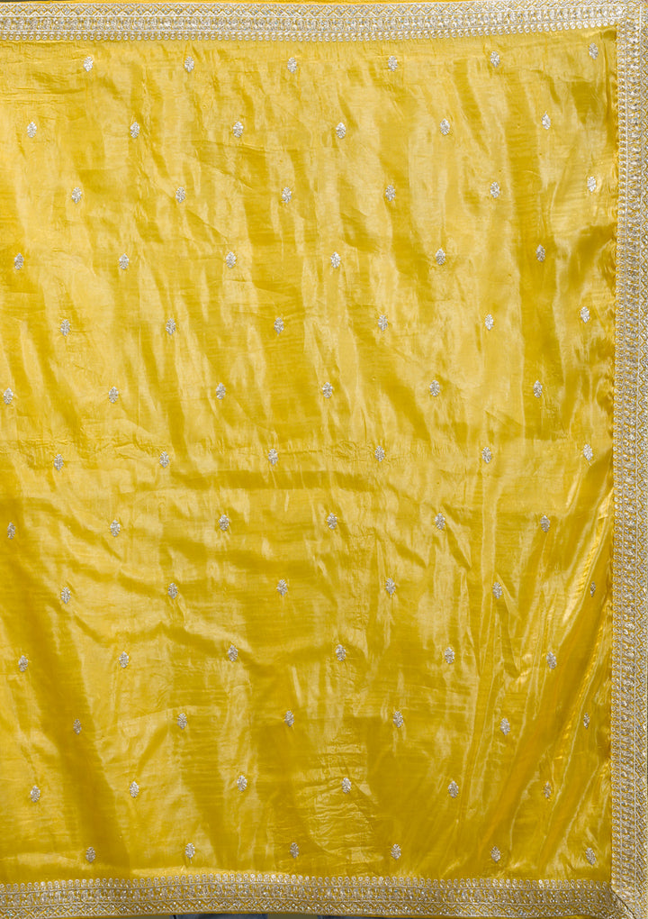 Yellow Threadwork Chinon Readymade salwar suit