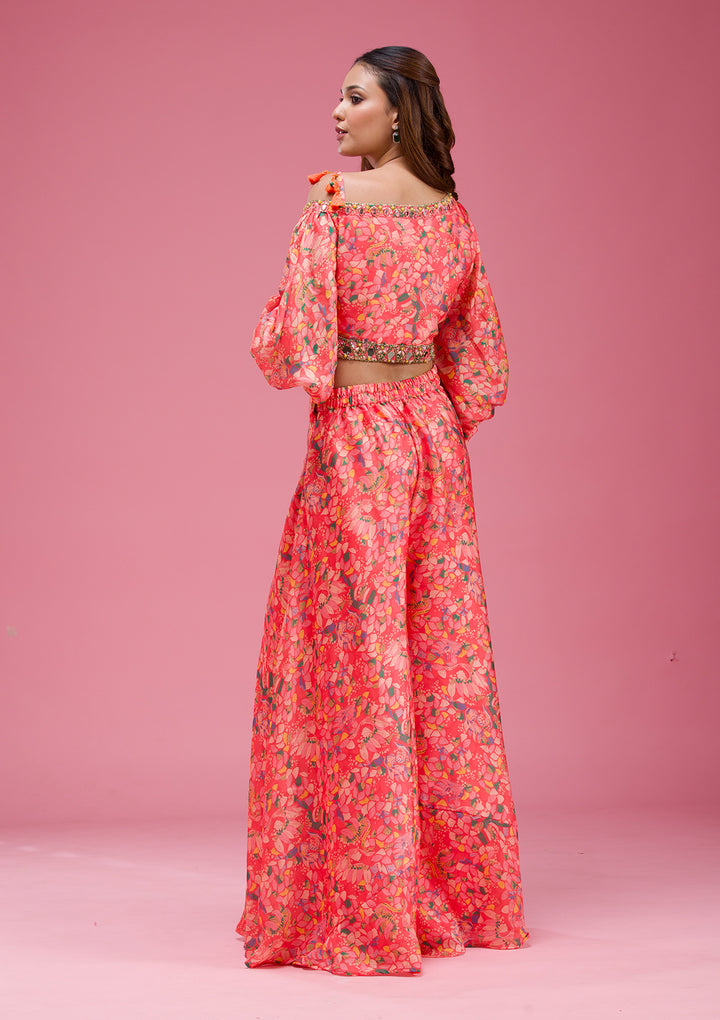 Pink Cutdana Crepe Readymade salwar suit
