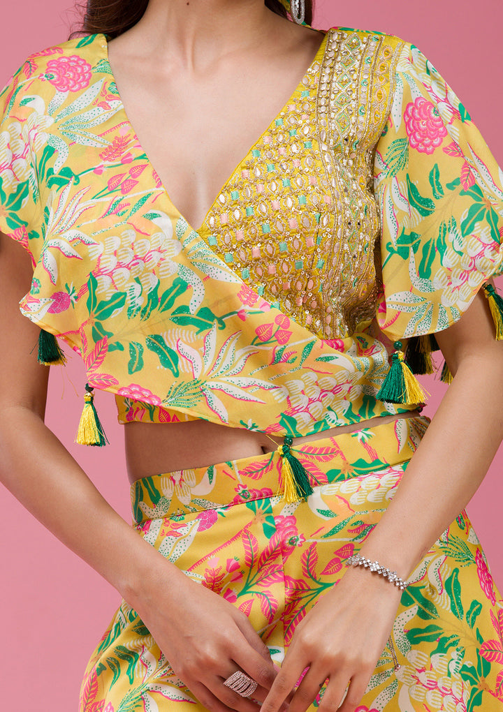 Mustard Cutdana Crepe Readymade salwar suit