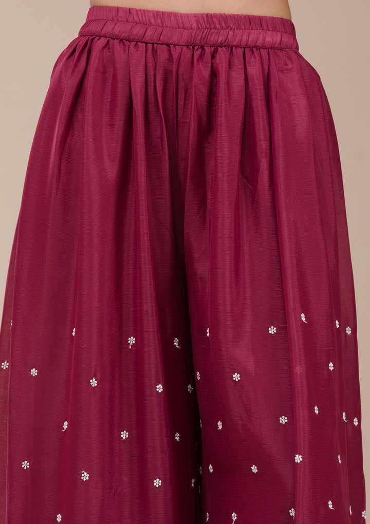 Wine Threadwork Chinon Readymade salwar suit