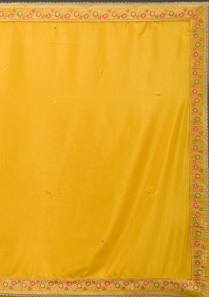 Mustard Yellow Cording Dola Silk Readymade salwar suit