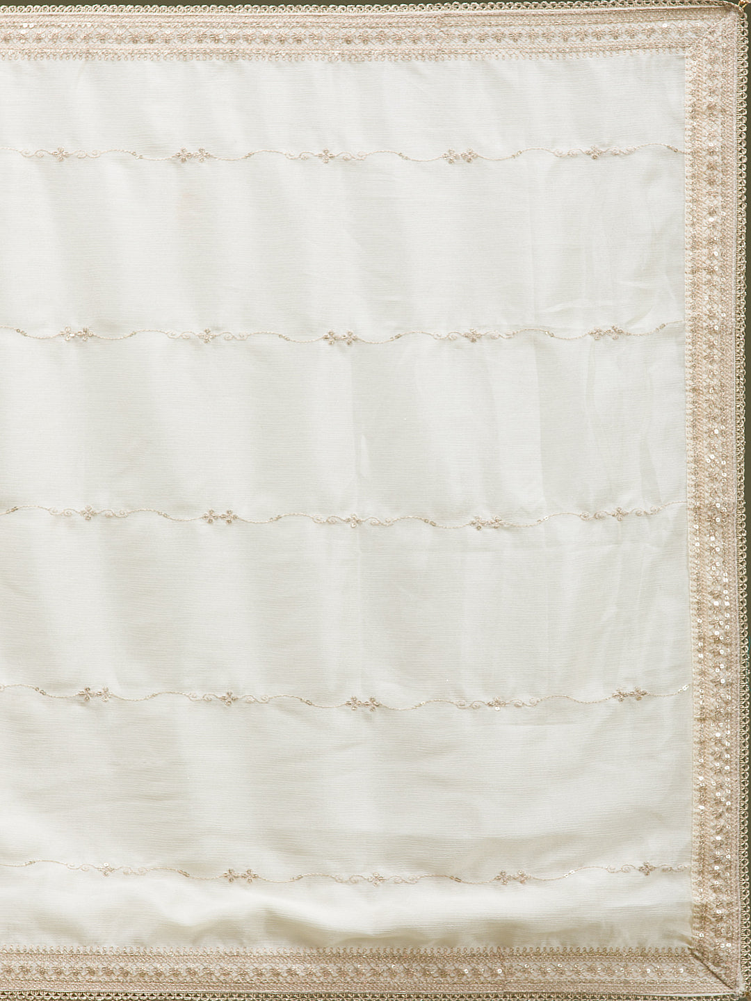 Beige Cording Chinon Readymade Sharara suit