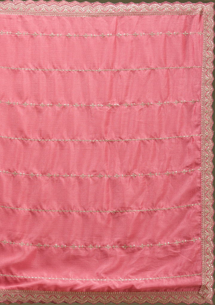 Onion Pink Cording Dola Silk Readymade salwar suit