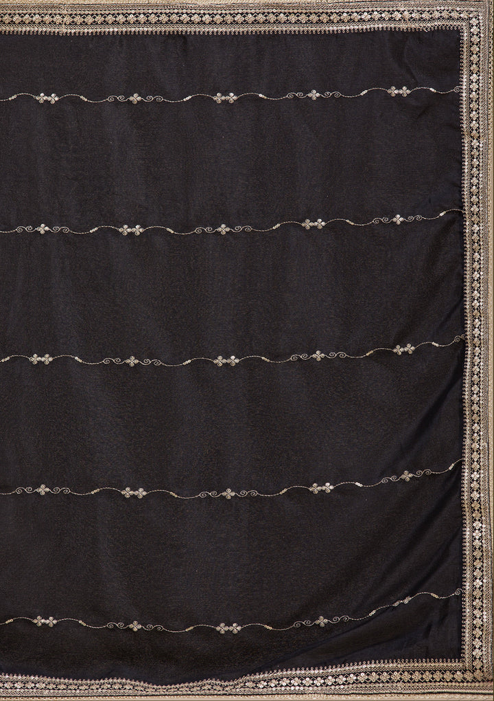 Black Cording Chinon Readymade sharara suit
