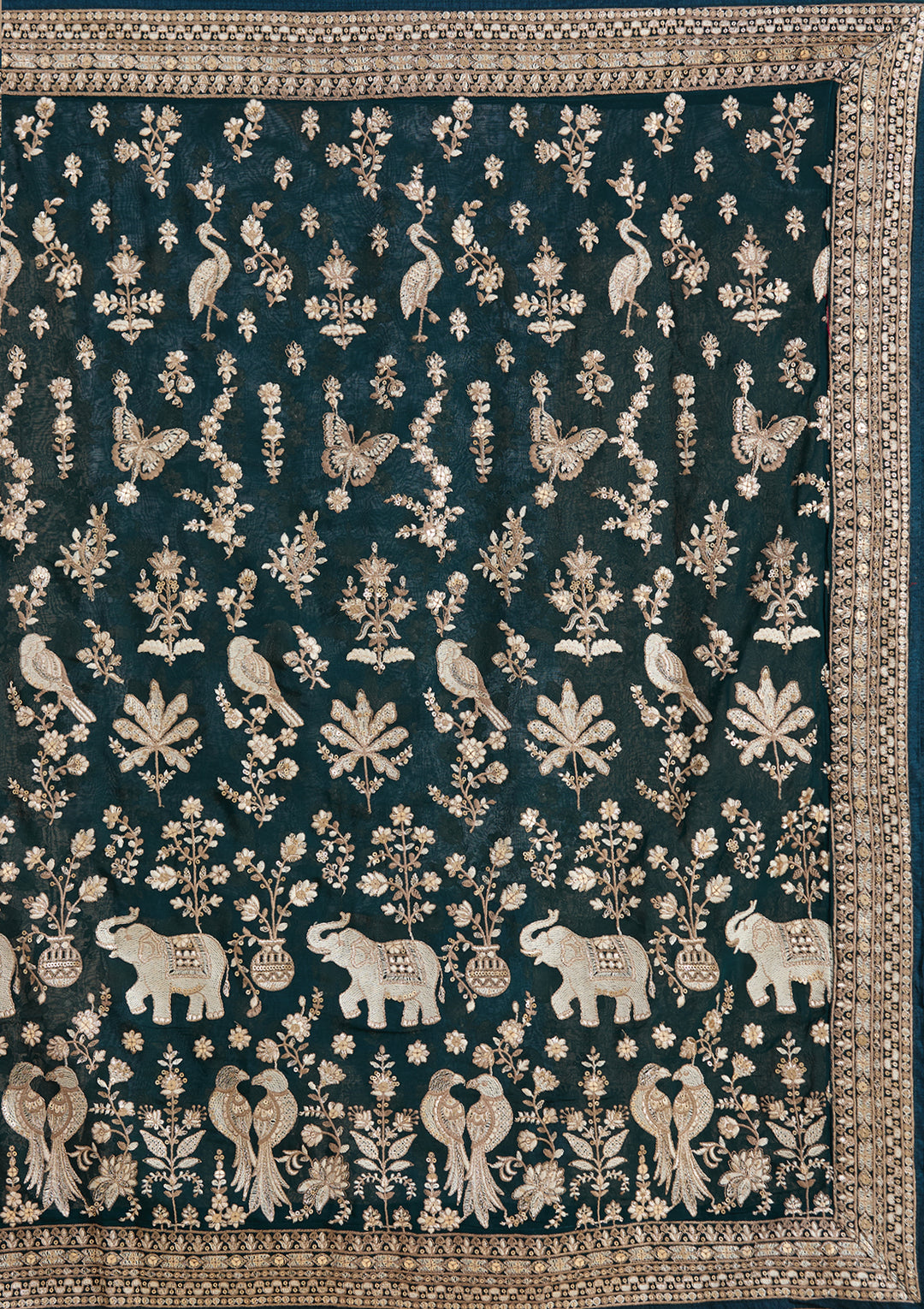 Teal Green Cutdana Georgette Readymade Salwar Suit