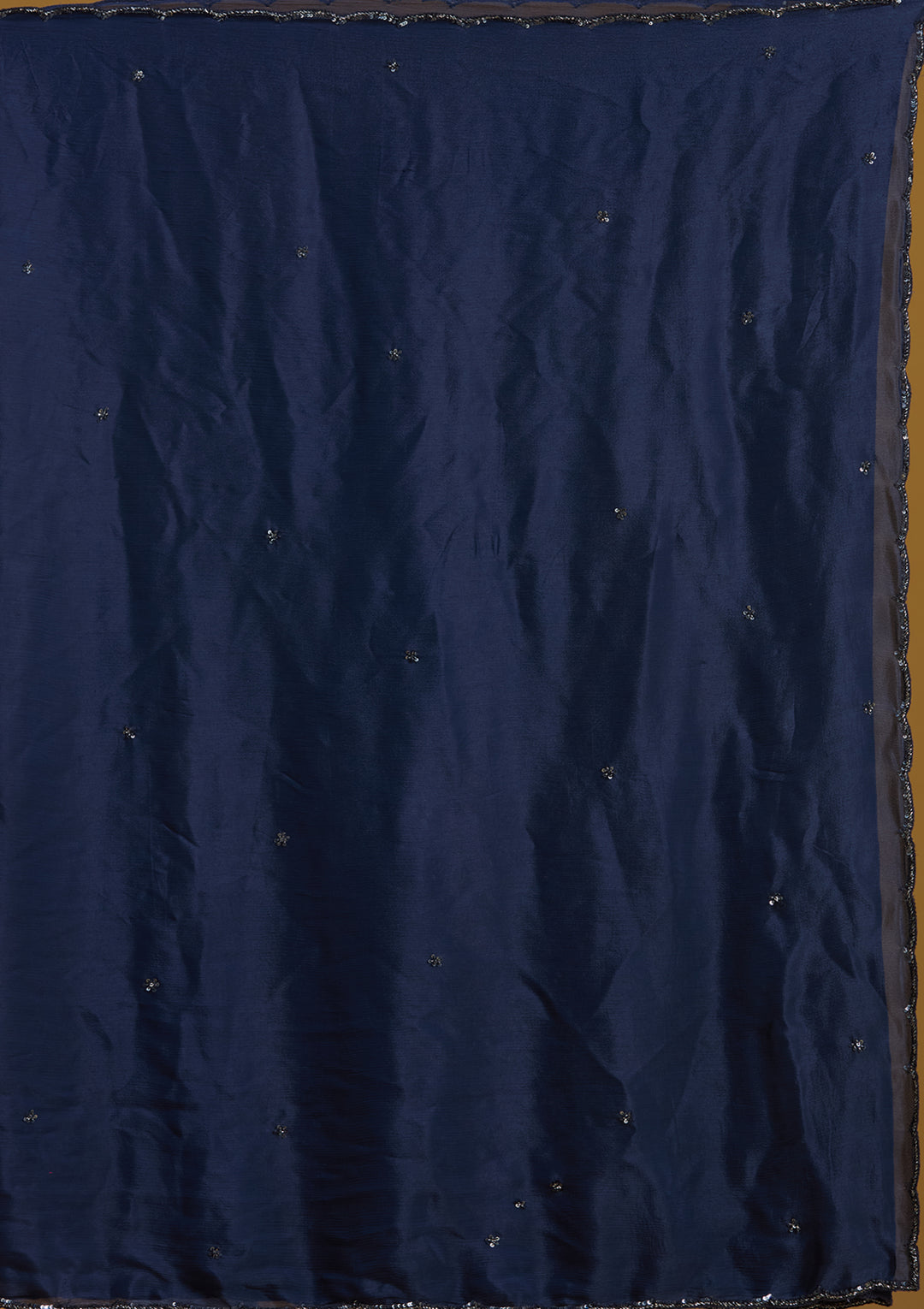 Navy Blue Sequins Satin Readymade Salwar Suit