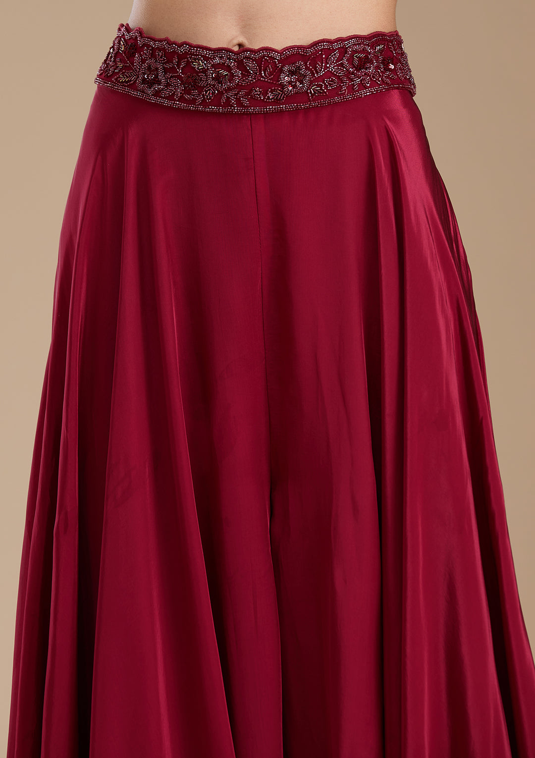 Maroon Cutdana Soft Raw Silk Readymade Salwar Suit