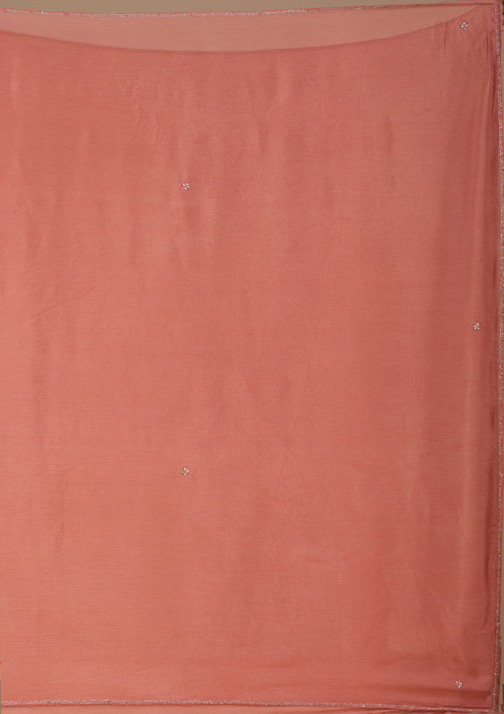 Rust Cutdana Tissue Readymade Salwar Suit