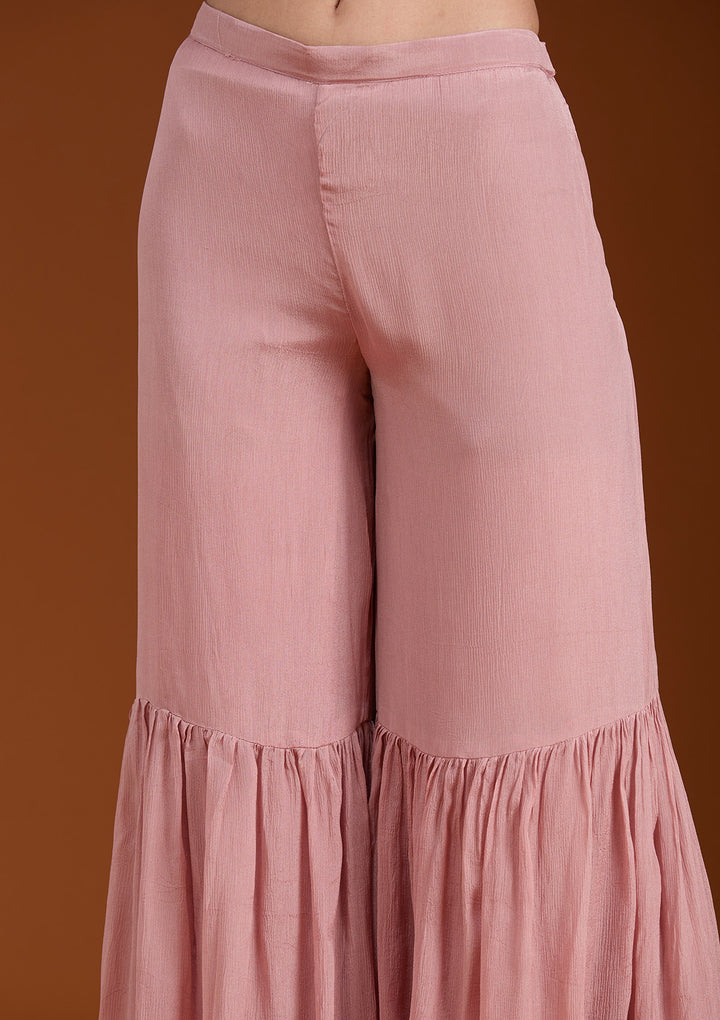 Pink Cutdana Tissue Readymade Salwar Suit