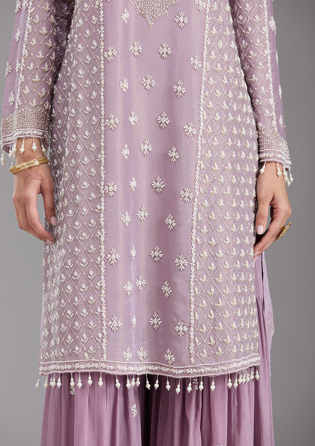 Mauve Cutdana Tissue Readymade Salwar Suit