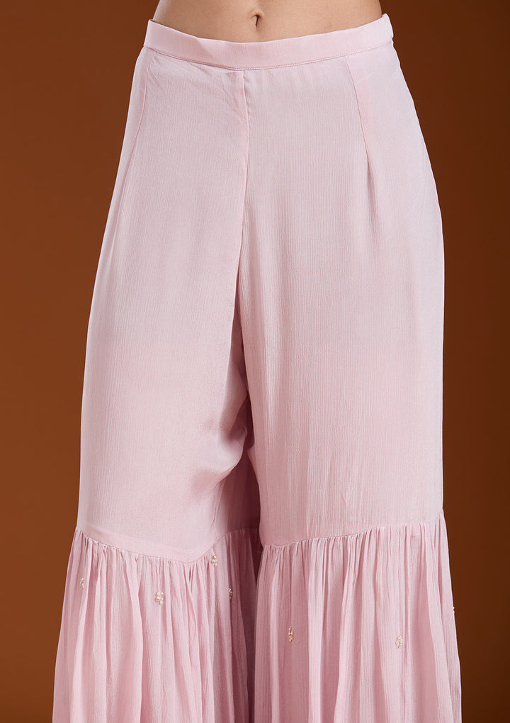 Baby Pink Cutdana Tissue Readymade Salwar Suit