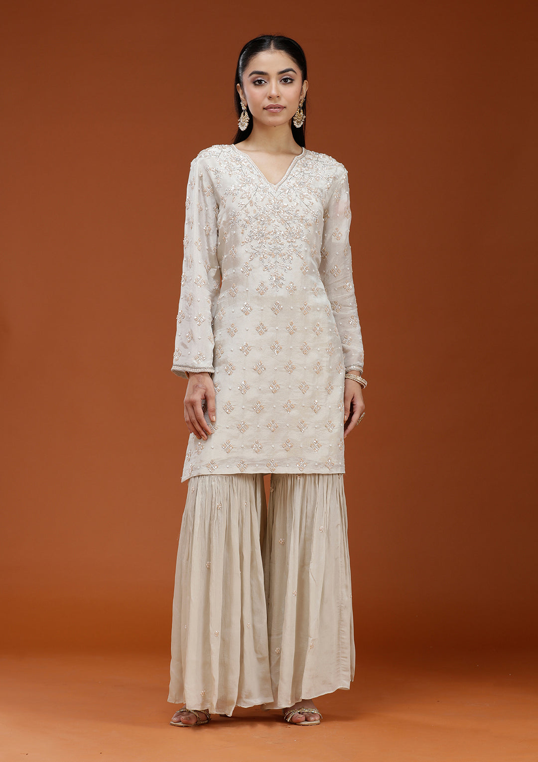 Pista Green Cutdana Tissue Readymade Salwar Suit