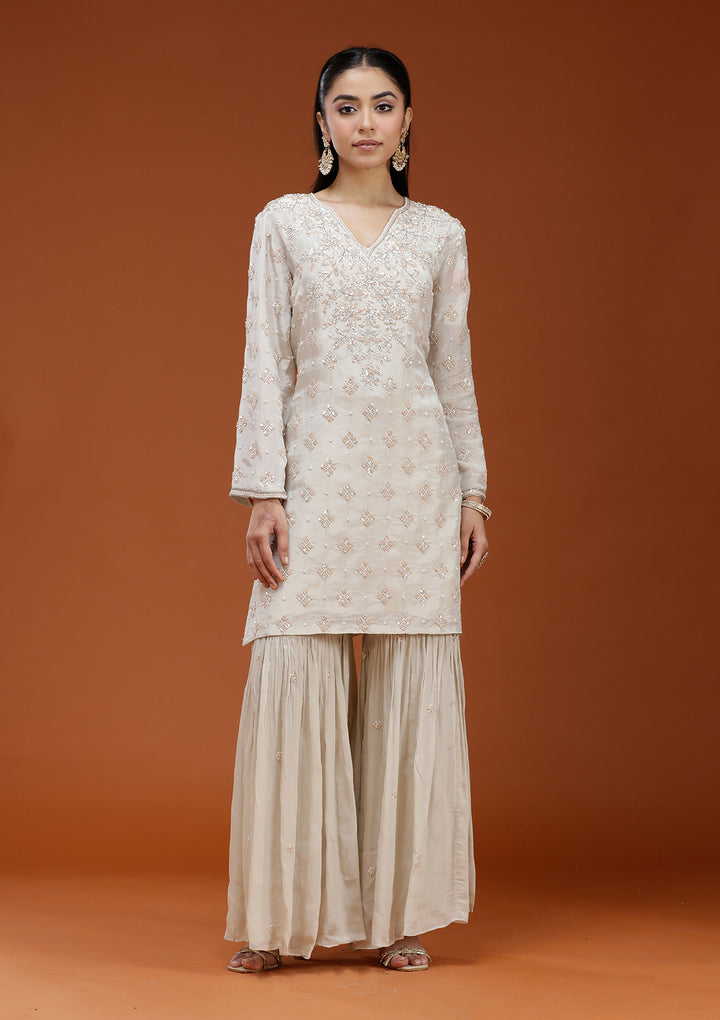 Pista Green Cutdana Tissue Readymade Salwar Suit