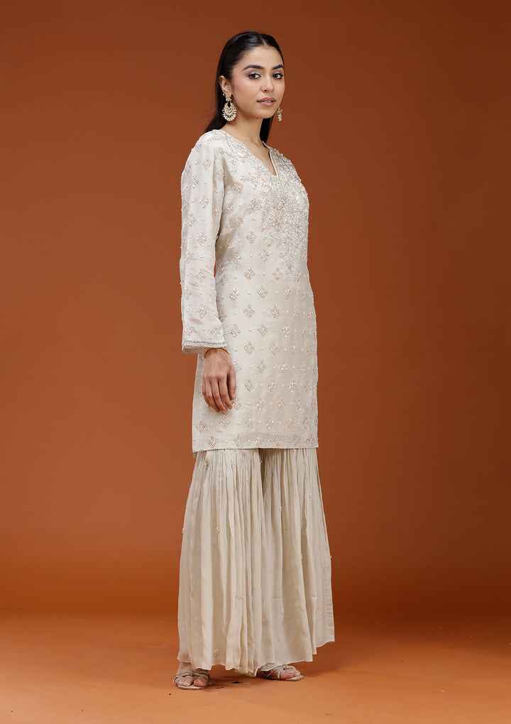 Pista Green Cutdana Tissue Readymade Salwar Suit