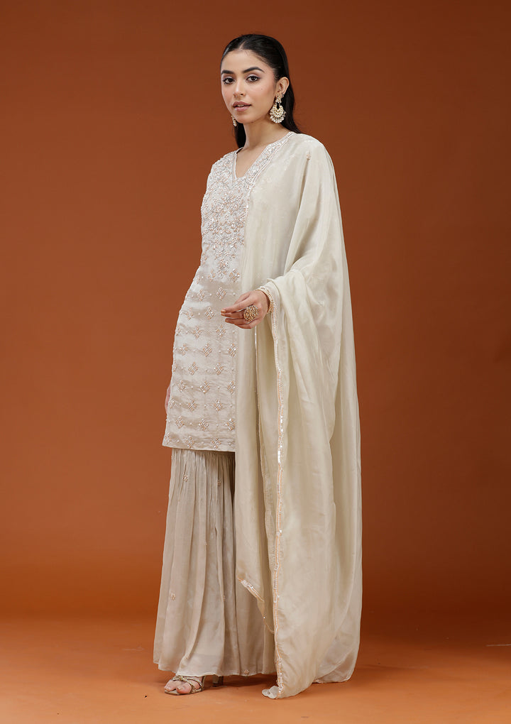 Pista Green Cutdana Tissue Readymade Salwar Suit