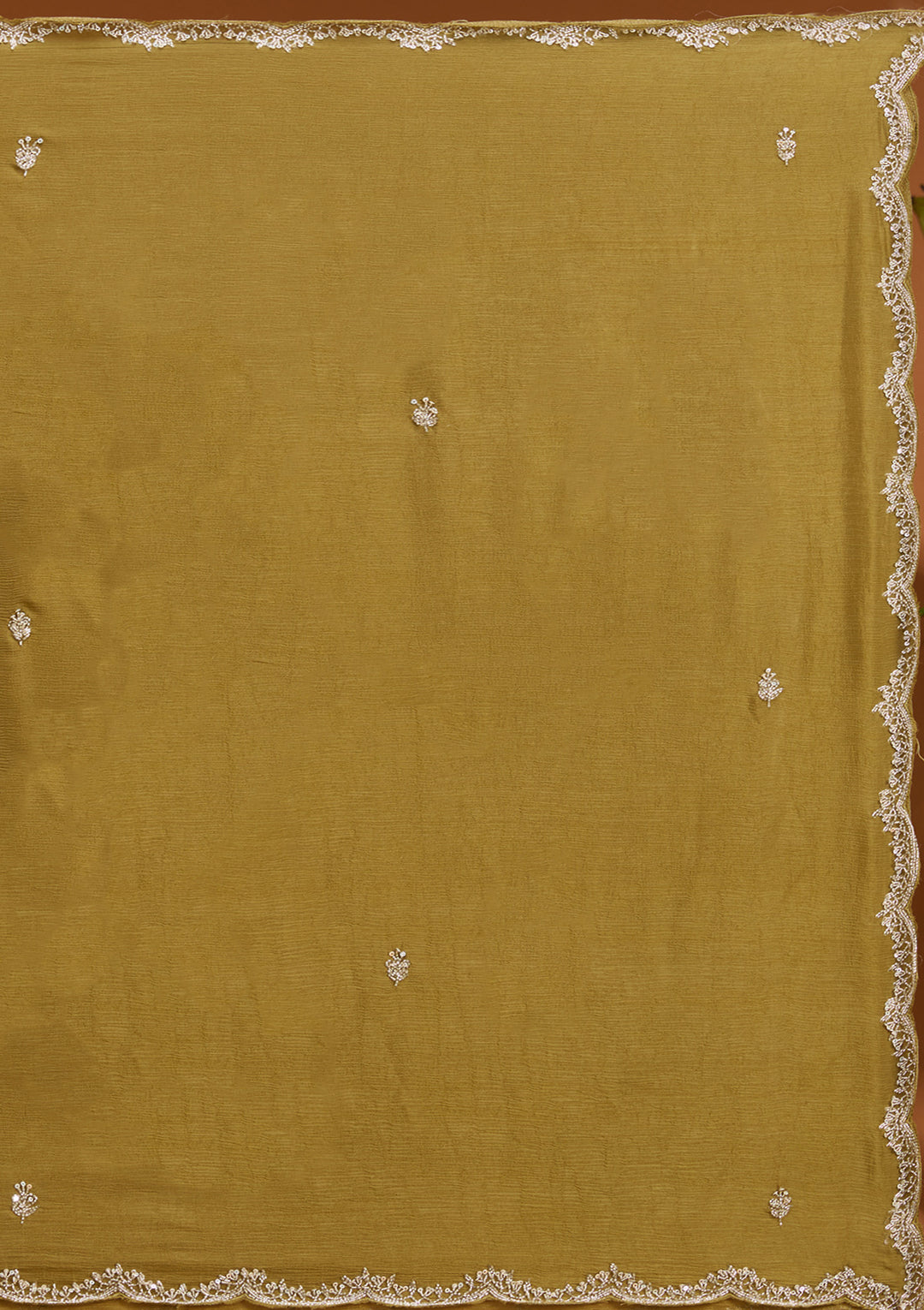 Mehandi Green Sequins Soft Raw Silk Readymade Salwar Suit