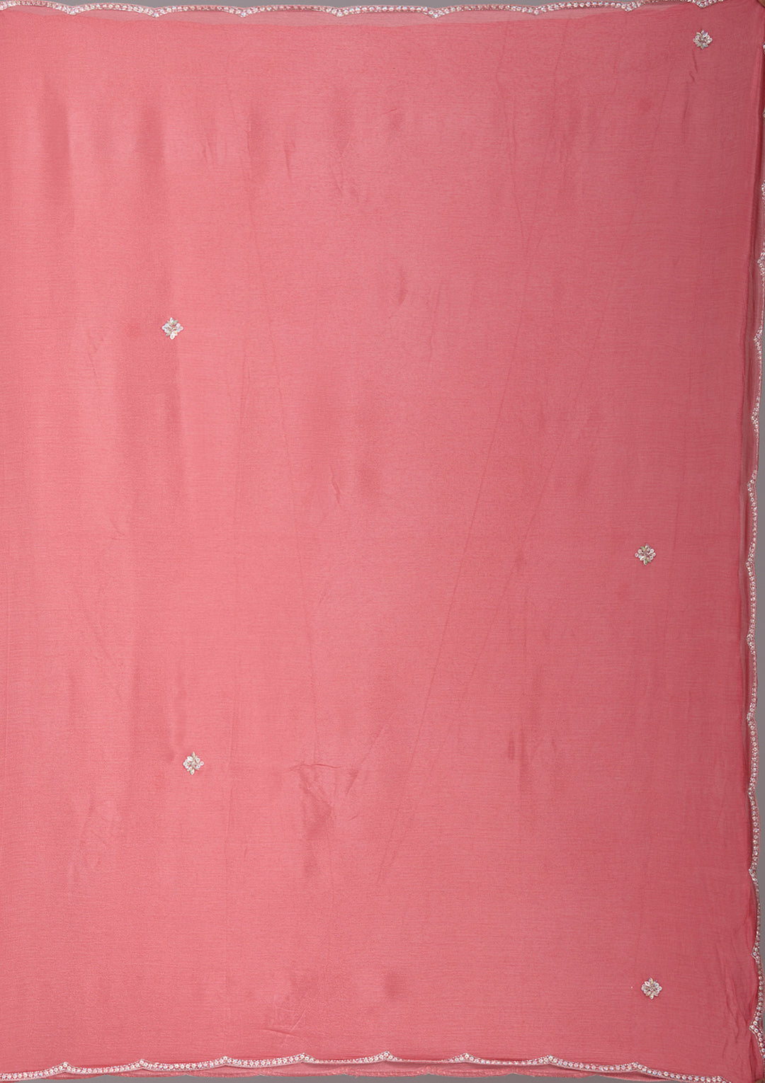 Orange Cutdana Tissue Readymade Salwar Suit