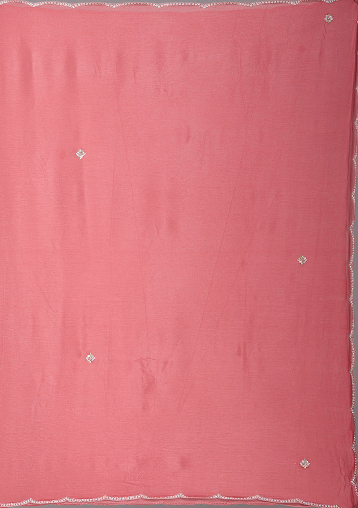 Orange Cutdana Tissue Readymade Salwar Suit