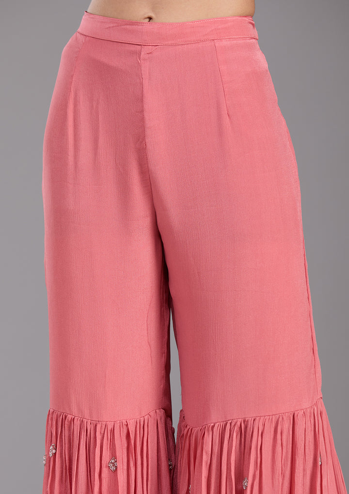 Orange Cutdana Tissue Readymade Salwar Suit