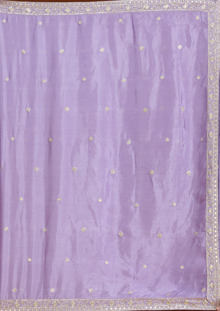Lavender Zariwork (Gold) Crepe Readymade Salwar Suit