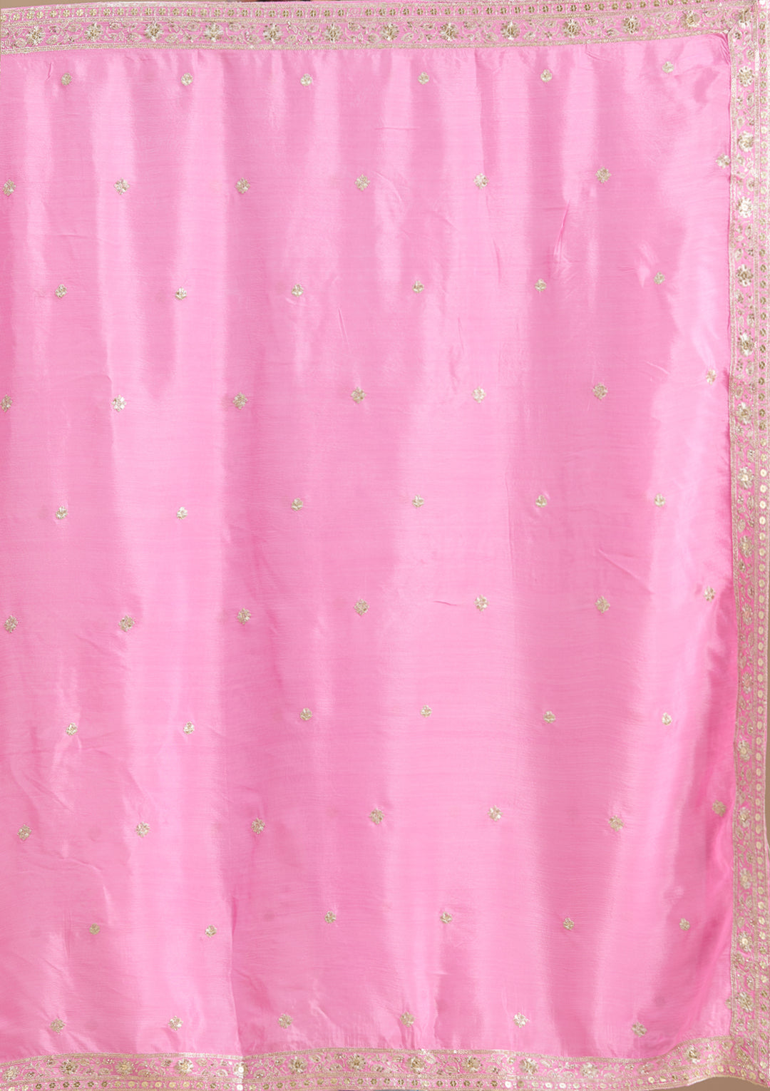 Pink Zariwork (Gold) Crepe Readymade Salwar Suit