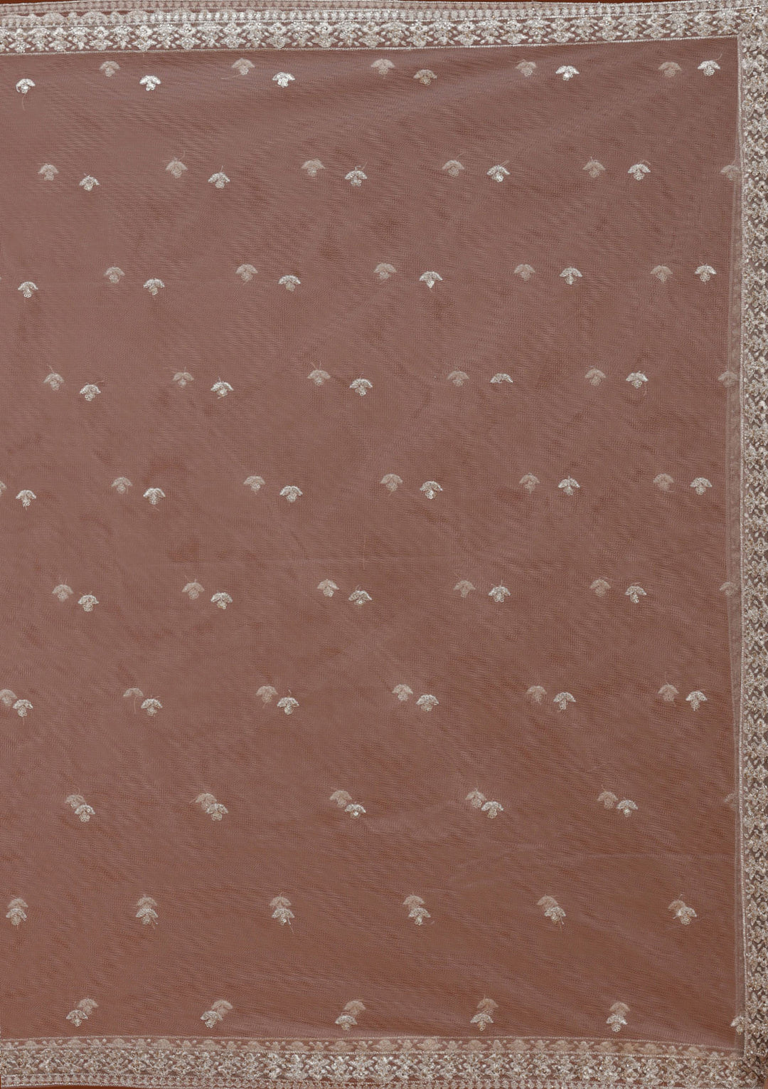 Beige Zardozi (Gold) Net Readymade Salwar Suit