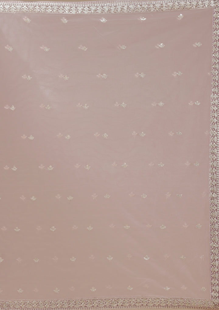 Mauve Zardozi (Gold) Net Readymade Salwar Suit