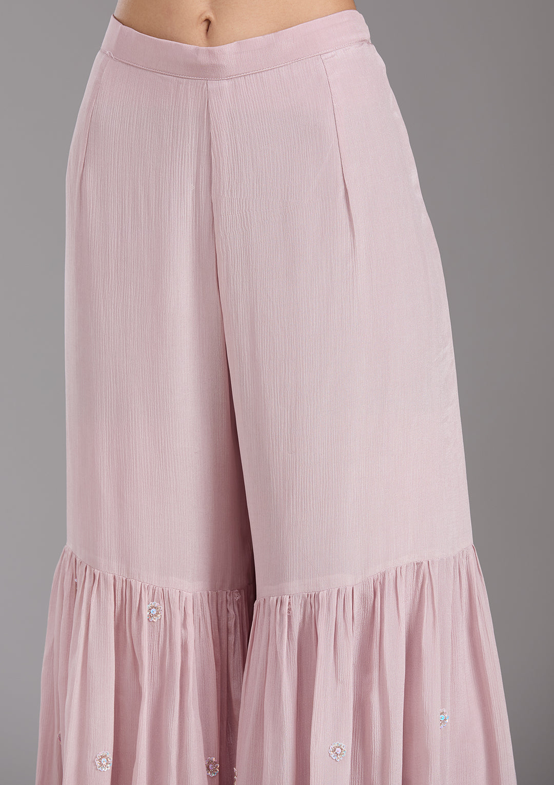 Pink Cutdana Tissue Readymade Salwar Suit