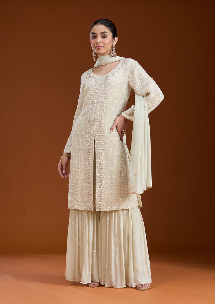 Pista Green Cutdana Tissue Readymade Salwar Suit