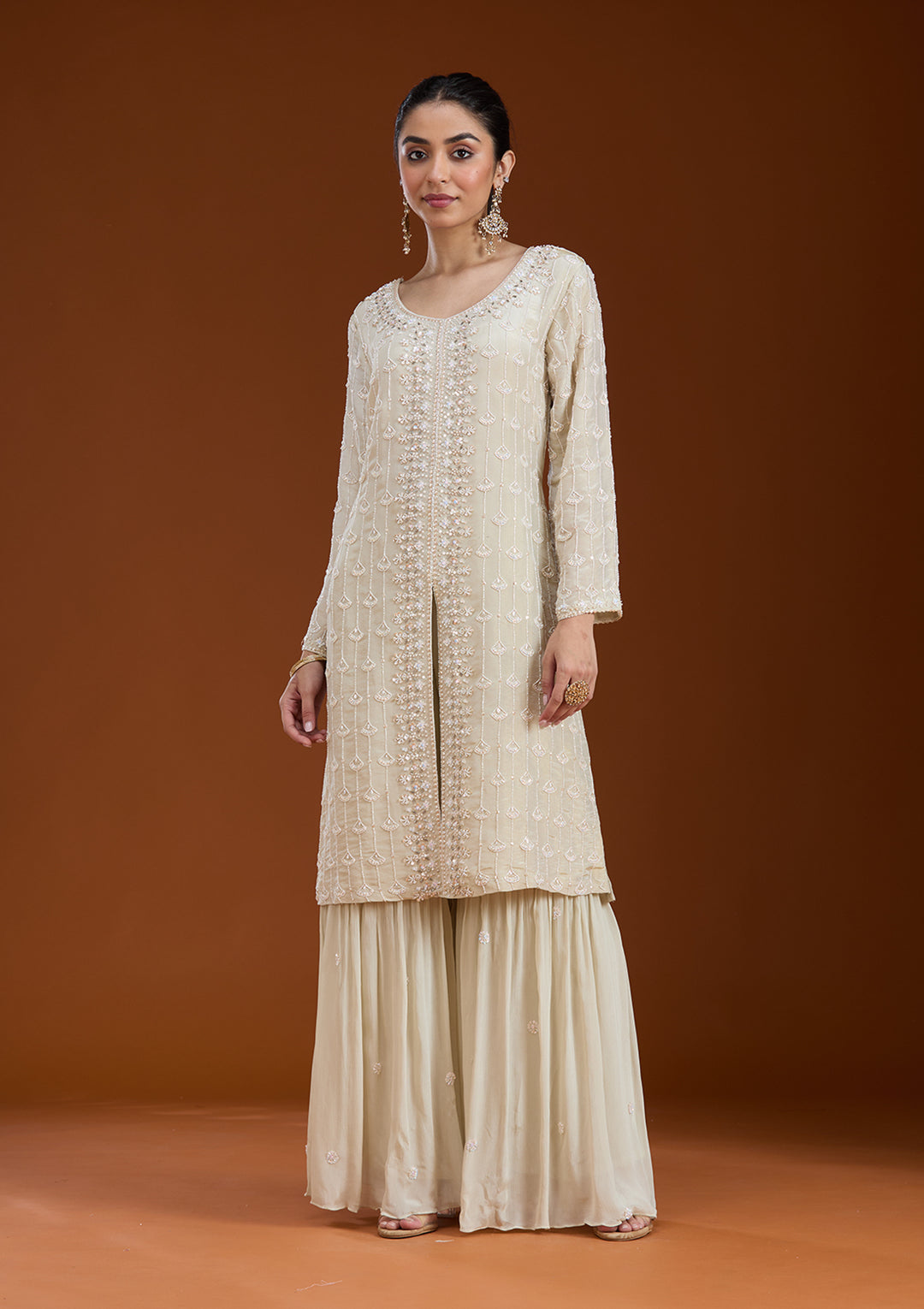 Pista Green Cutdana Tissue Readymade Salwar Suit