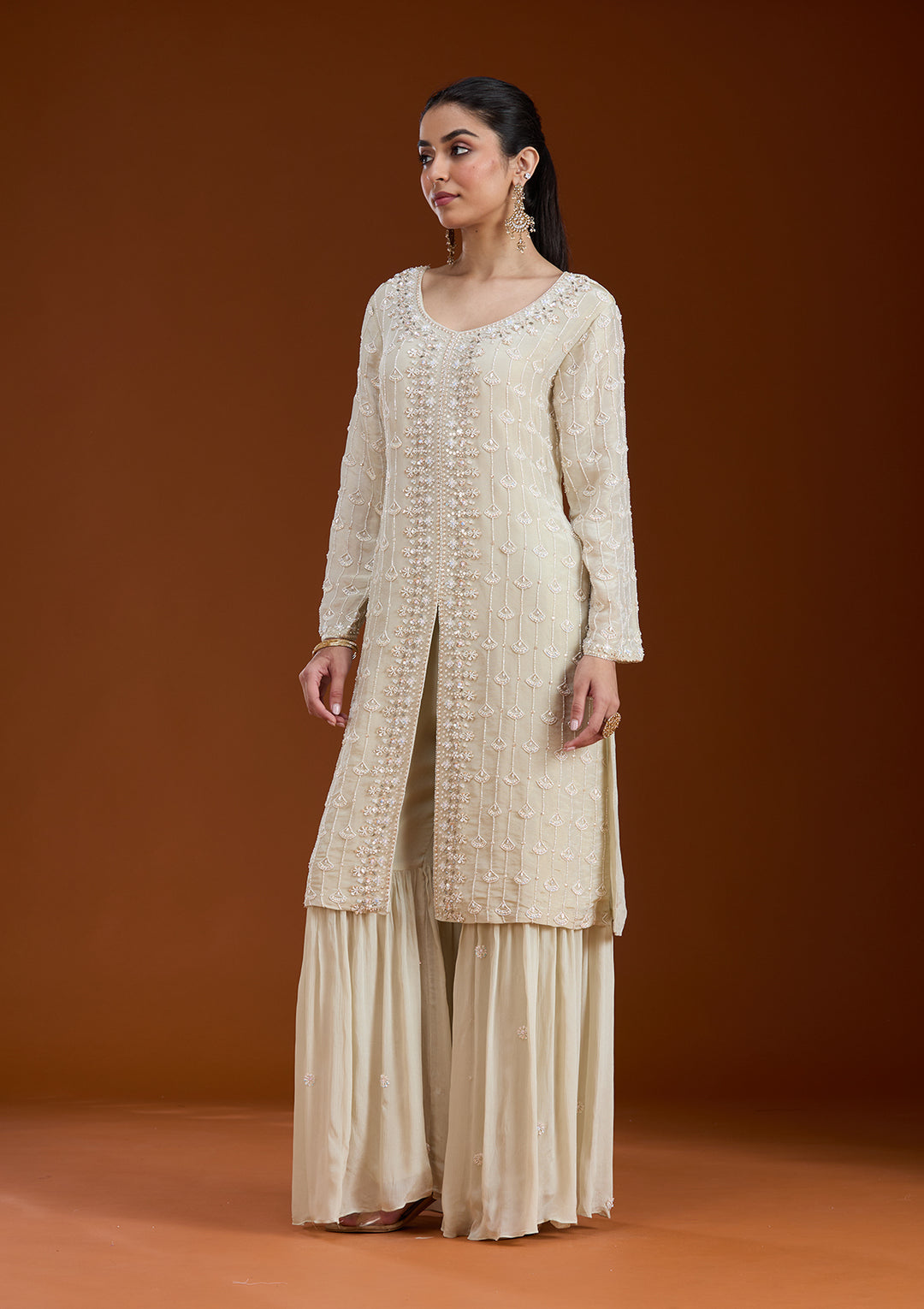 Pista Green Cutdana Tissue Readymade Salwar Suit