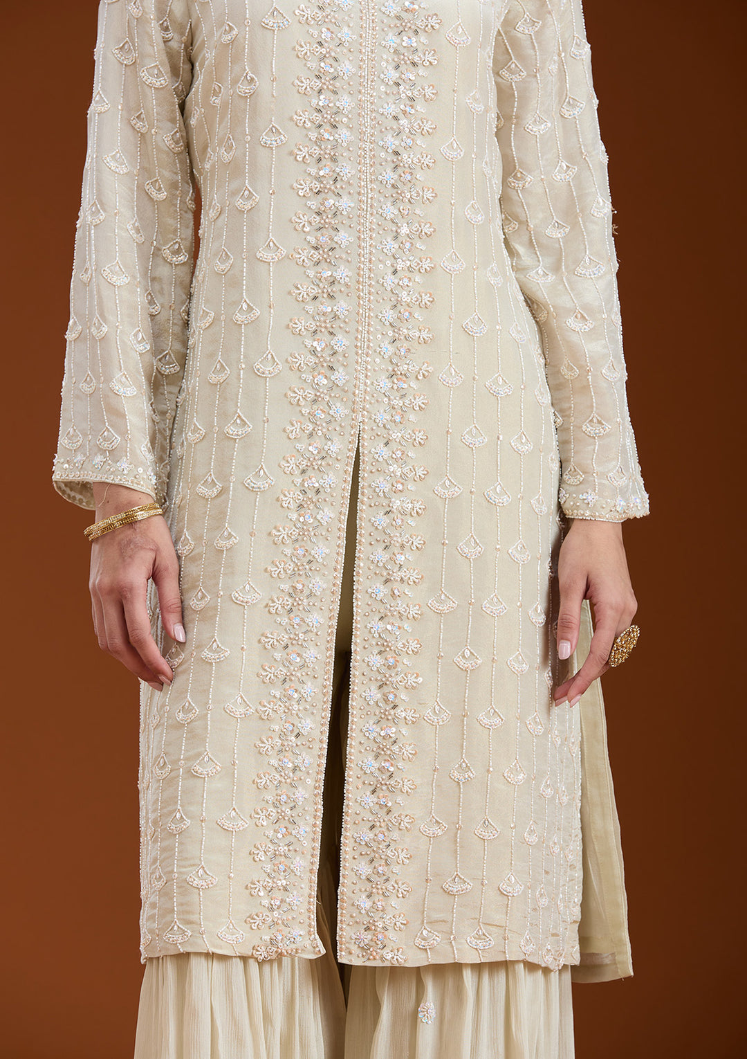 Pista Green Cutdana Tissue Readymade Salwar Suit