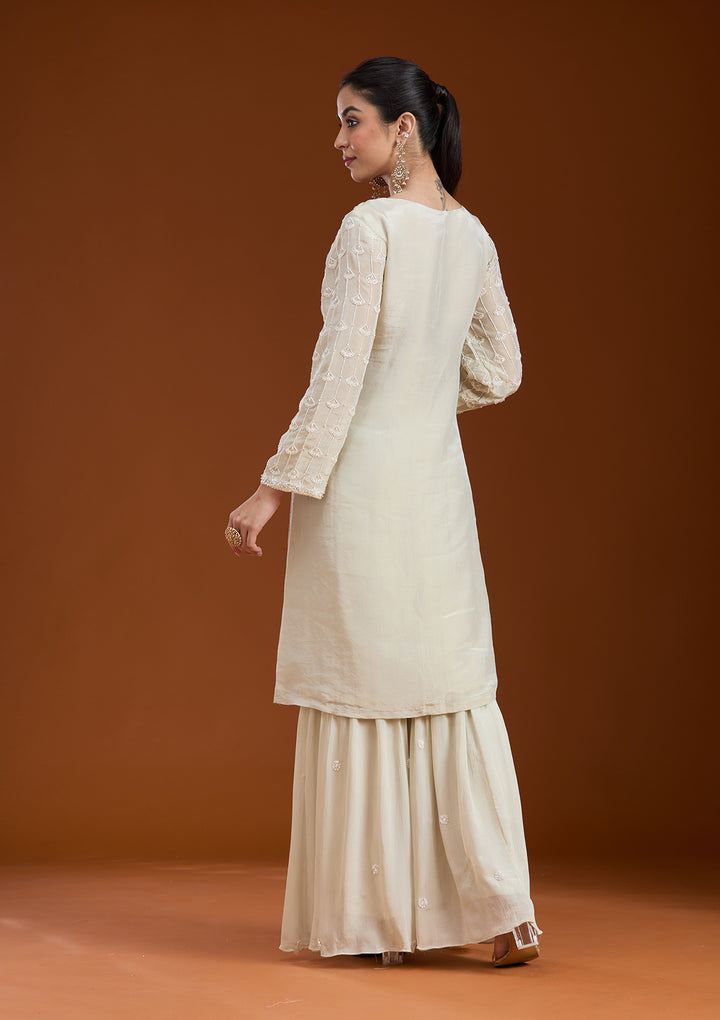 Pista Green Cutdana Tissue Readymade Salwar Suit