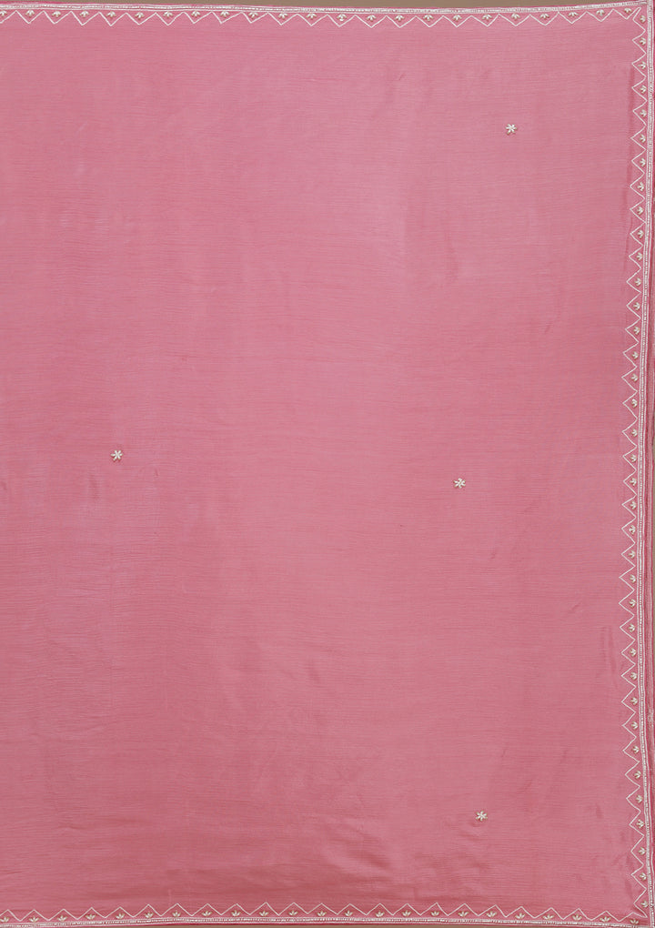 Pink Cutdana Crepe Readymade Salwar Suit