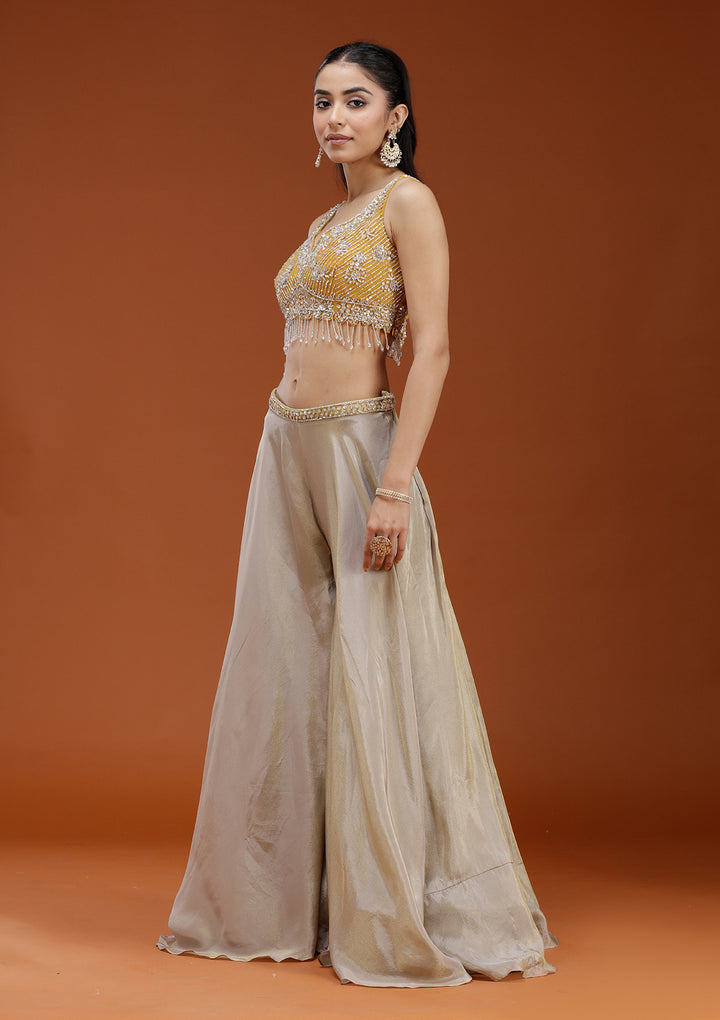 Yellow Cutdana Georgette Readymade Salwar Suit